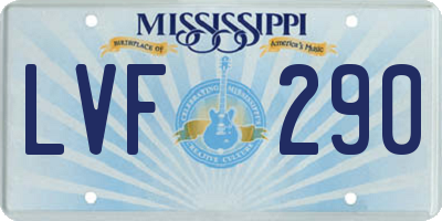 MS license plate LVF290