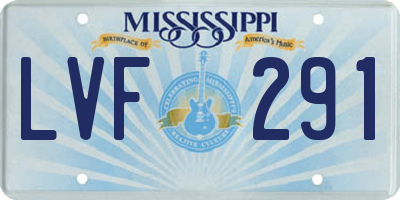 MS license plate LVF291