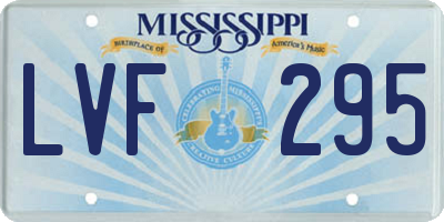 MS license plate LVF295