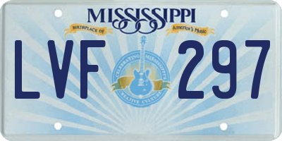 MS license plate LVF297