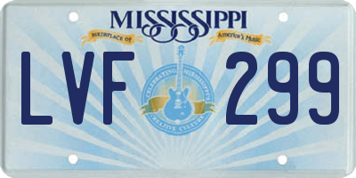 MS license plate LVF299