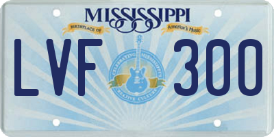 MS license plate LVF300