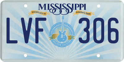 MS license plate LVF306