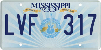 MS license plate LVF317