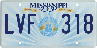 MS license plate LVF318