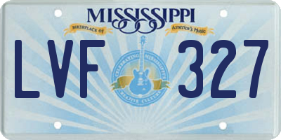 MS license plate LVF327