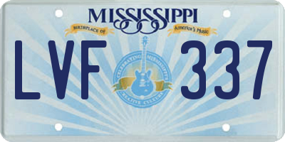 MS license plate LVF337