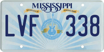 MS license plate LVF338