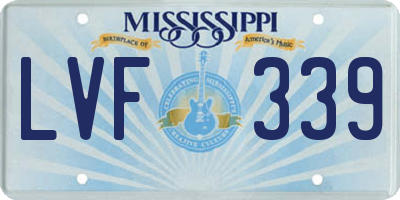MS license plate LVF339