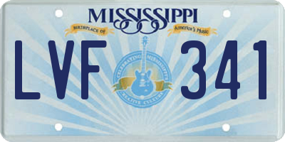 MS license plate LVF341