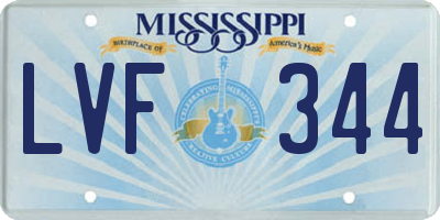 MS license plate LVF344