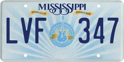 MS license plate LVF347