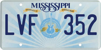 MS license plate LVF352
