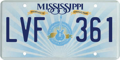 MS license plate LVF361