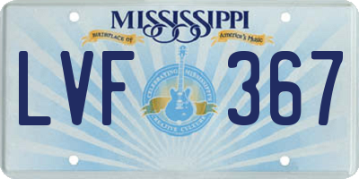MS license plate LVF367
