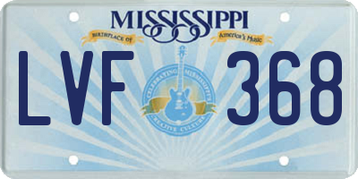 MS license plate LVF368