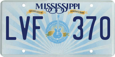 MS license plate LVF370