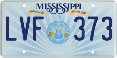 MS license plate LVF373