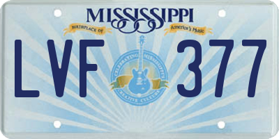 MS license plate LVF377