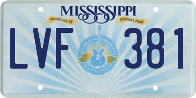 MS license plate LVF381
