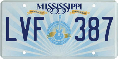 MS license plate LVF387