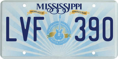 MS license plate LVF390