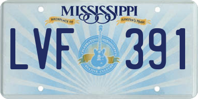 MS license plate LVF391