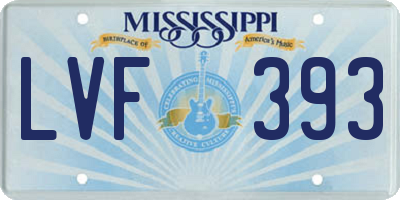 MS license plate LVF393