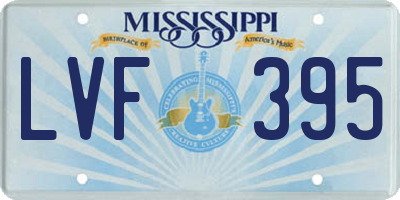 MS license plate LVF395