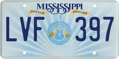 MS license plate LVF397