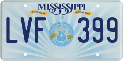 MS license plate LVF399