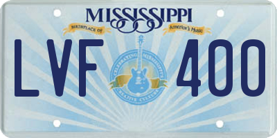 MS license plate LVF400