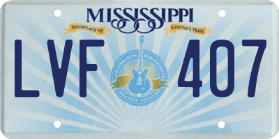 MS license plate LVF407