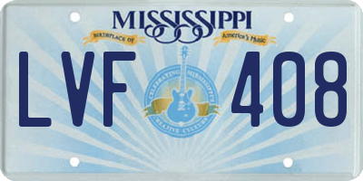 MS license plate LVF408