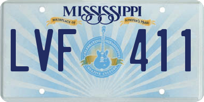 MS license plate LVF411