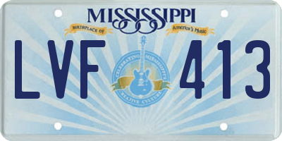 MS license plate LVF413