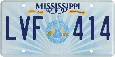 MS license plate LVF414