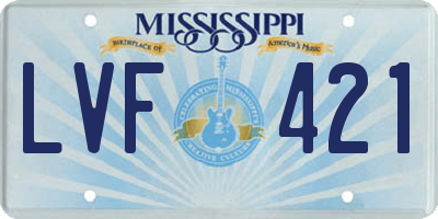 MS license plate LVF421