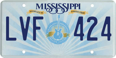 MS license plate LVF424