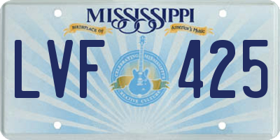 MS license plate LVF425