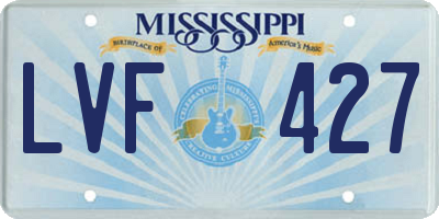 MS license plate LVF427
