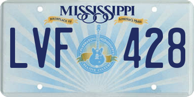 MS license plate LVF428