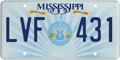 MS license plate LVF431