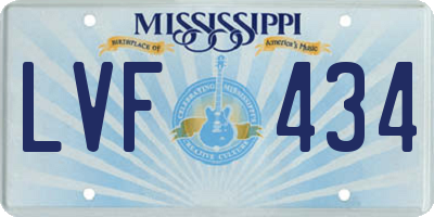 MS license plate LVF434