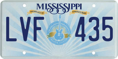 MS license plate LVF435