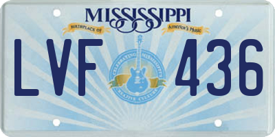 MS license plate LVF436