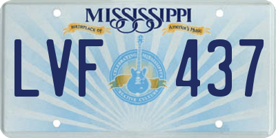 MS license plate LVF437