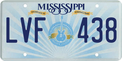 MS license plate LVF438