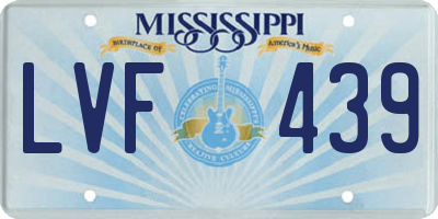 MS license plate LVF439