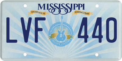 MS license plate LVF440